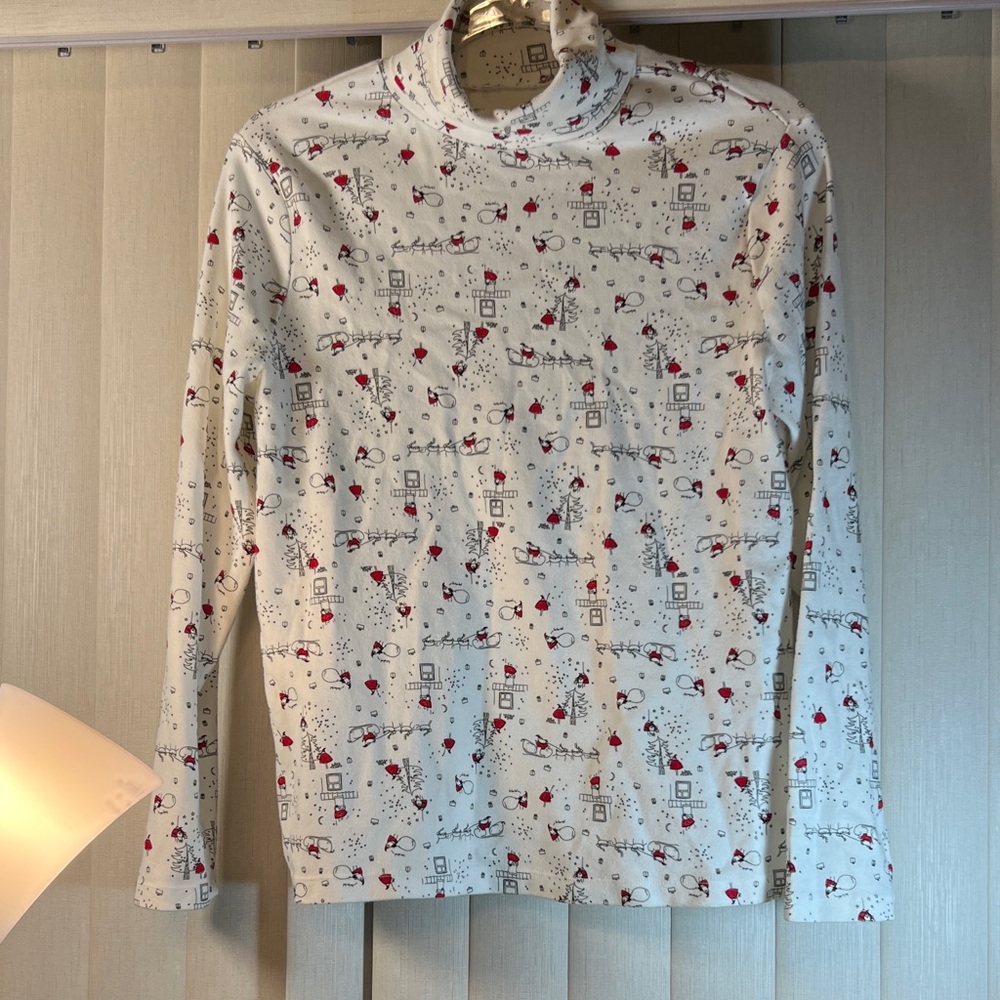 Woman’s blouse, long sleeve Red and White